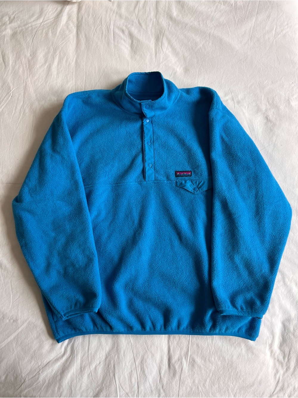GAP RARE discontinued Bright Blue Half-Quarter Snap Fleece Patagonia style